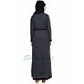 Long printed Cardigan abaya- Ink Blue Long printed Cardigan abaya- Ink Blue